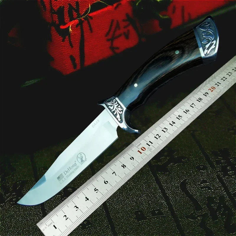 camping straight blade Mirror light  tactical knife SA48 high-end  hunting straight blade rescue knife
