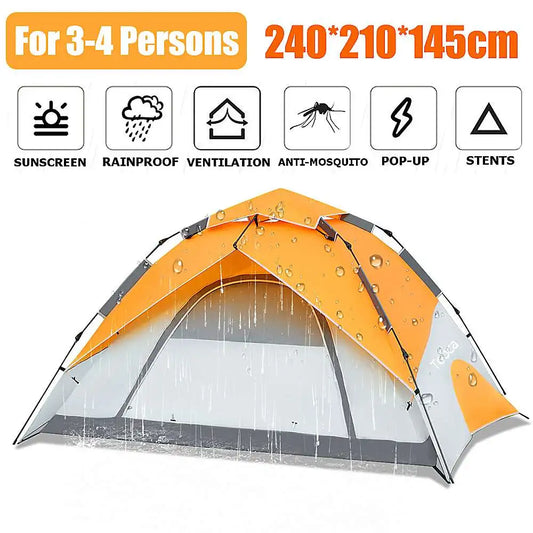 4 Person Automatic Camping Tents Family Outdoor Instant Setup Tent  Windproof Waterproof Ultralight