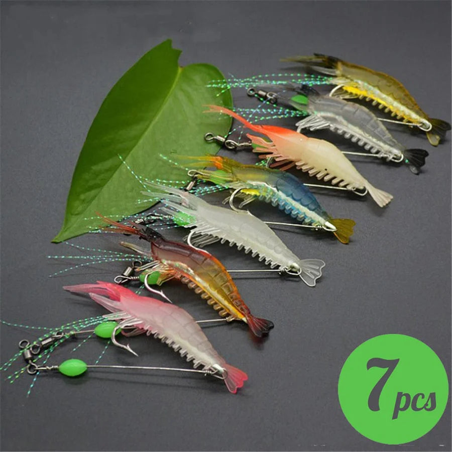 3pcs/7pcs Shrimp Lures Fishing Lures Artificial Fishing Bait