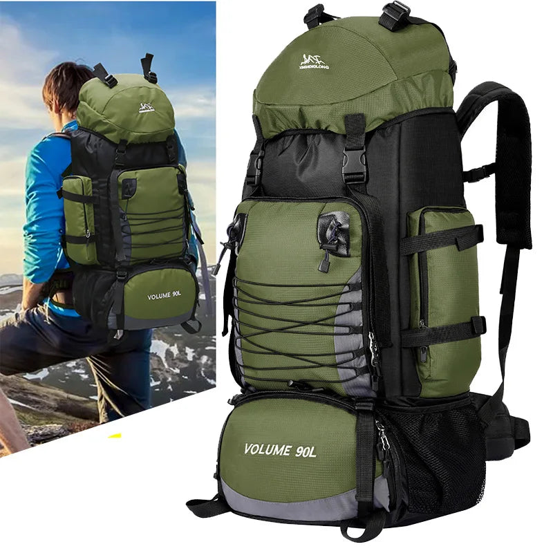 Large 90L Travel Bag Camping Backpack Hiking Army Climbing Bags Mountaineering  Bag