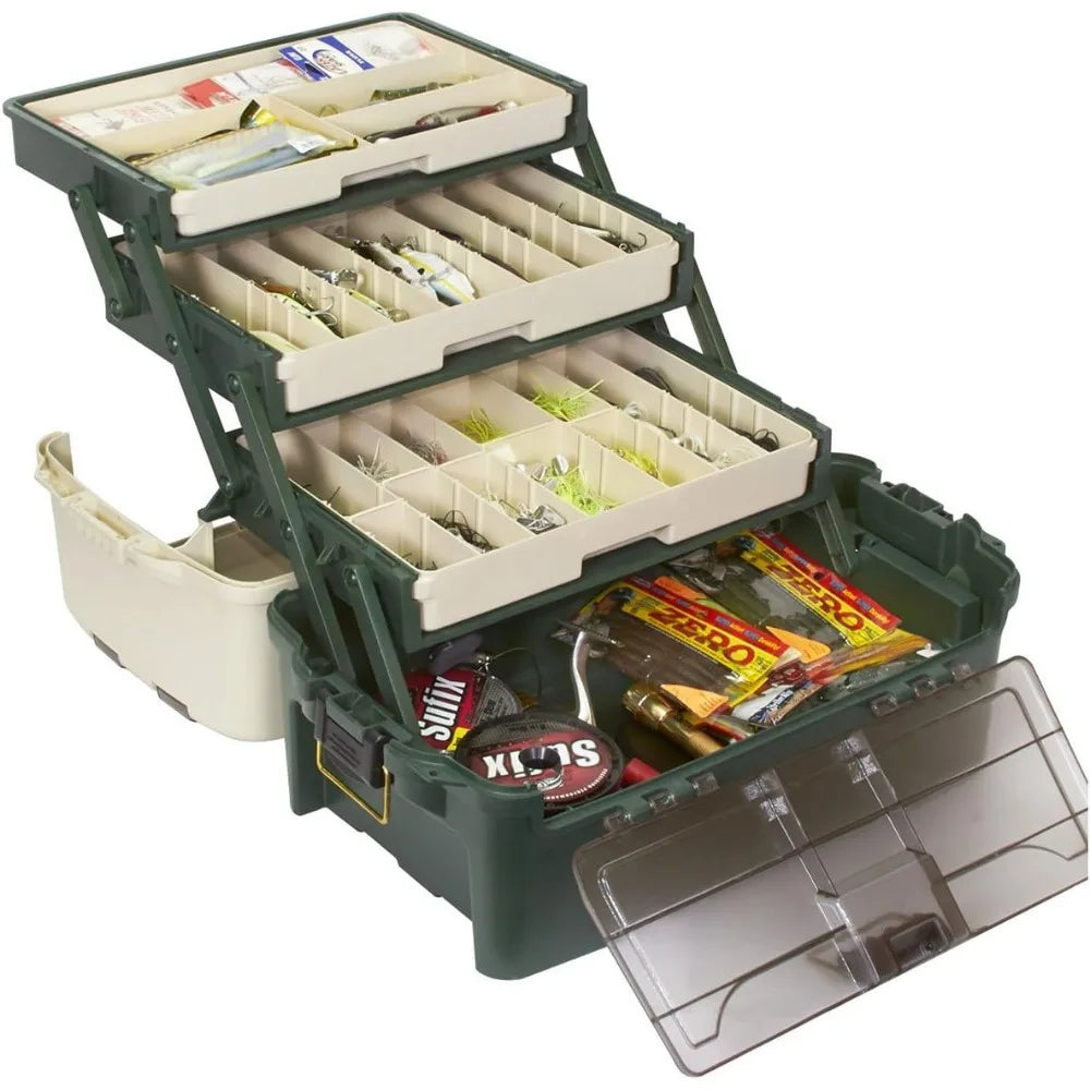 One Size Tackle Box Fits StowAway Utility Boxes Fishing Tools Hybrid Hip Tackle System White and Green Tool