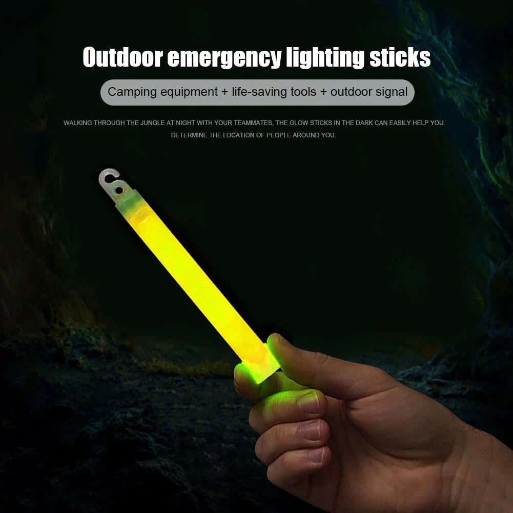 6 inch Survival Kit  Light Military Glow Sticks with Hook for Hiking Camping Outdoor Emergency Party Light Stick