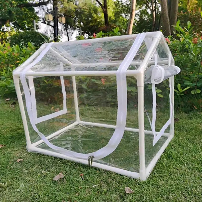 Gardening Rain Cover with Rack and Rolled-up Front Door antifreeze Greenhouse for Growing Plants Seedlings Herbs