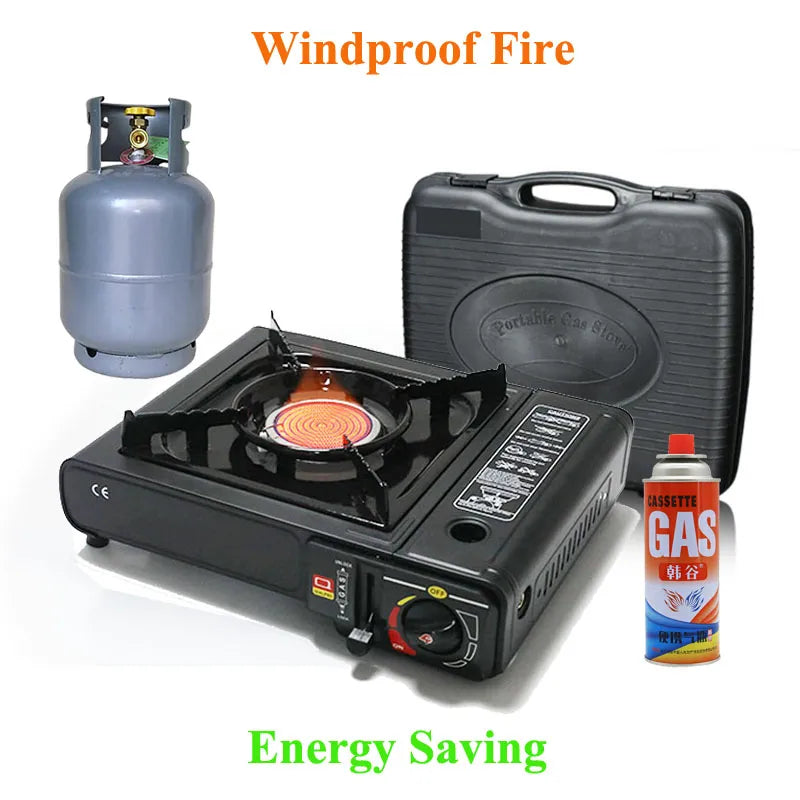 Portable Outdoor Infrared Ceramic Cassette Butane Camping Picnic Cooker Windproof Energy Saving Gas Stove BBQ Cooking Kitchen