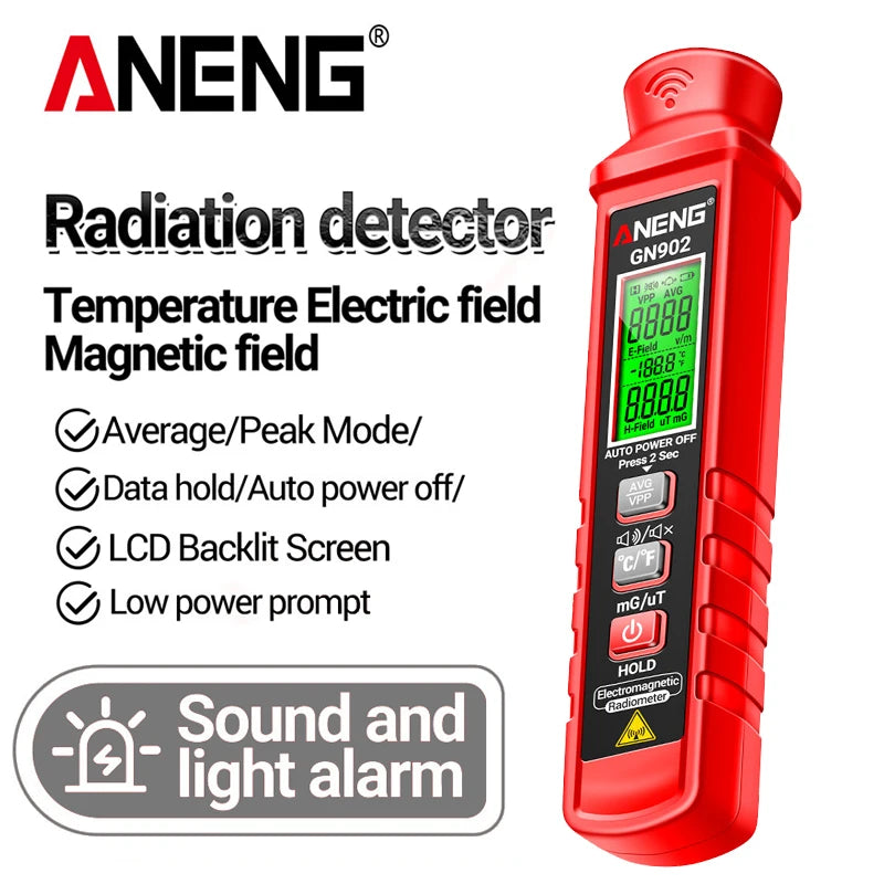Electromagnetic Radiation Detector Temperature Tester Meter Magnetic Radiation Analyzer