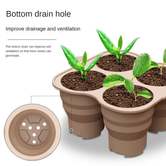 Breathable Nursery Pot for Small Plants and Seedlings with 4 Grids