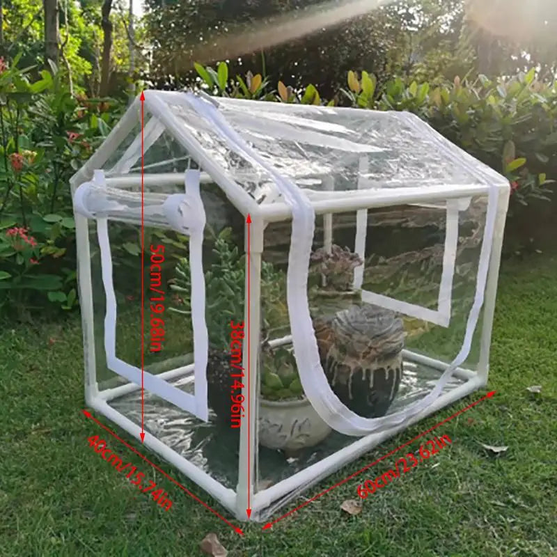 Gardening Rain Cover with Rack and Rolled-up Front Door antifreeze Greenhouse for Growing Plants Seedlings Herbs