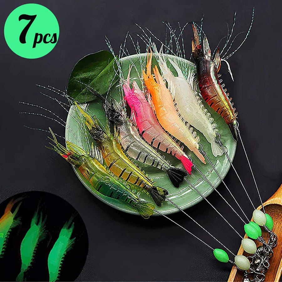 3pcs/7pcs Shrimp Lures Fishing Lures Artificial Fishing Bait