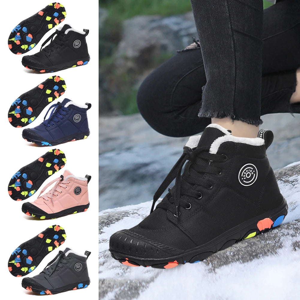 Fashion Children Warm Snow Barefoot Shoes Non-slip Warm Boots for Outdoor Street
